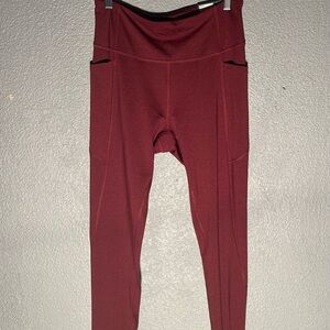 Tek Gear Women's Burgundy Leggings Size Large Brand New With Tags Never Worn